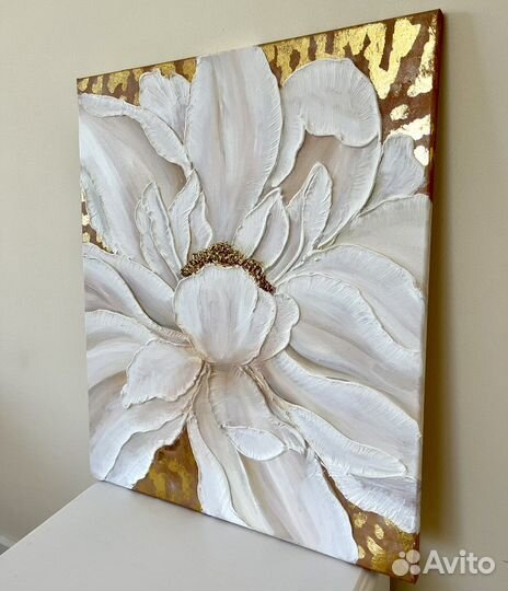 Картина с объемным цветком, 50х60 см