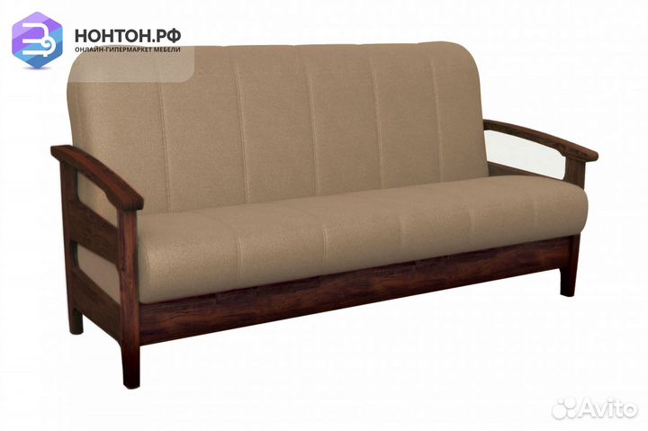 Диван книжка Омега коричневый / орех