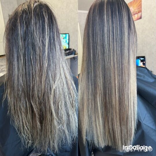 Кератин ботокс микс / снятие сечки, укладка