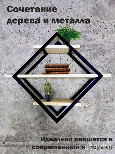 Полка настенная металлическая лофт полка на стену