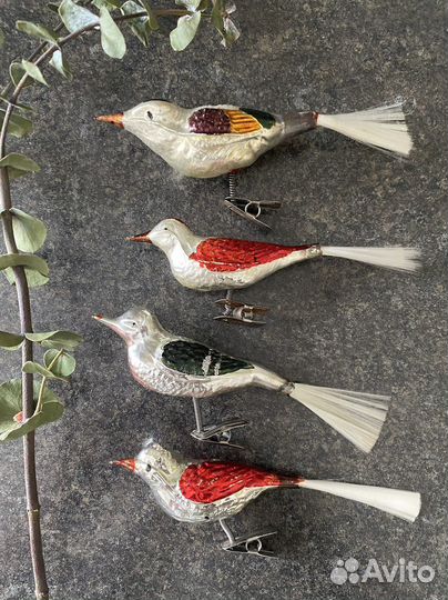 Советские елочные игрушки гдр птички