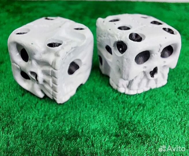 Костяшки кубики зары для нарды черепа белый