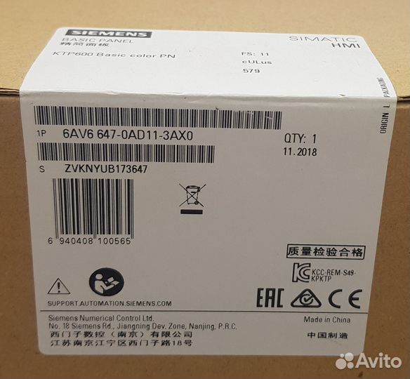 6AV6647-0AD11-3AX0 Панель оператора simatic KTP600