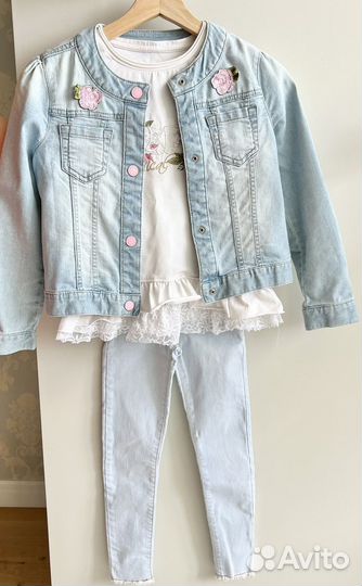 Джинсовый костюм на девочку 128 см