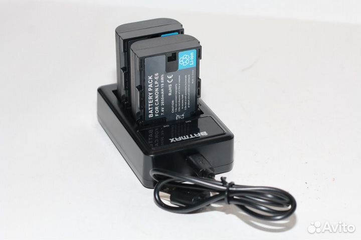 Зарядное устройство двойное для Canon LP-E6 USB