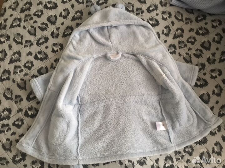 Халат детский 0-6 месяцев + полотенце