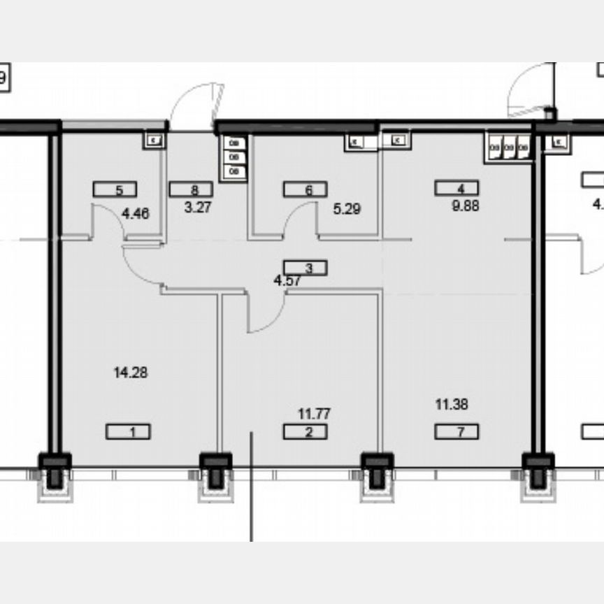 2-к. квартира, 64,9 м², 43/55 эт.