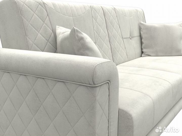 Диван прямой Неаполь, велюр, tower 01 серый