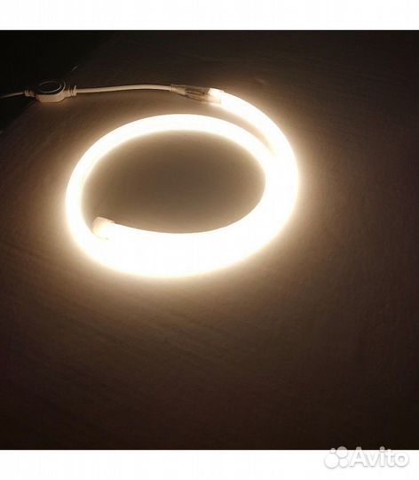 Неон круглый,360,14 мм, 220,IP67. Теплый белый