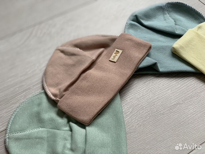 Шапочки для новорожденных хлопок