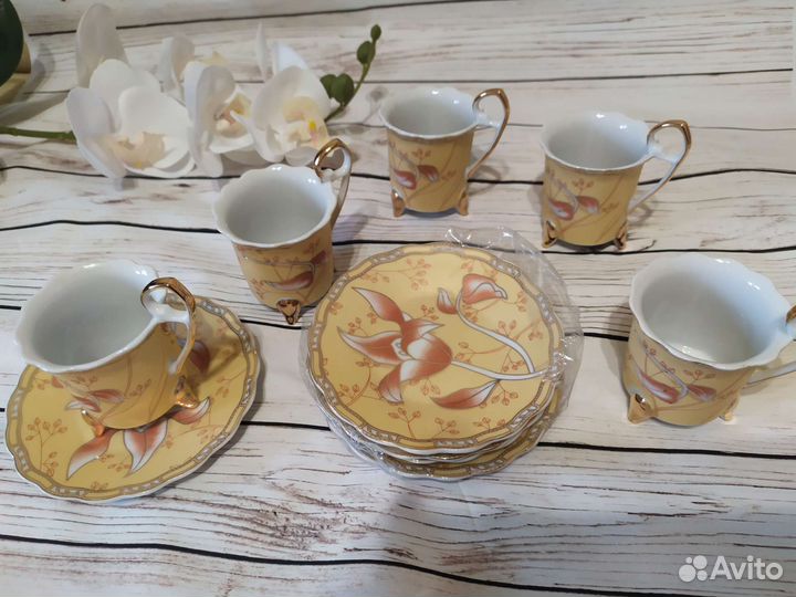 Набор кофейный, чашечка и блюдце