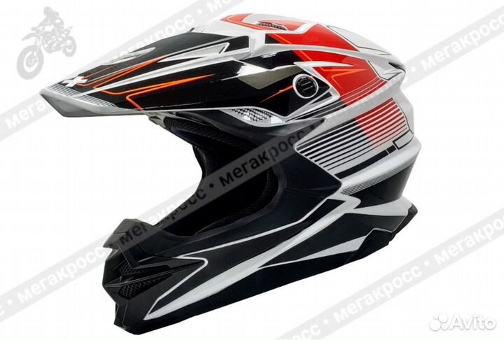 Шлем кроссовый ROX JK802 Красный - Белый