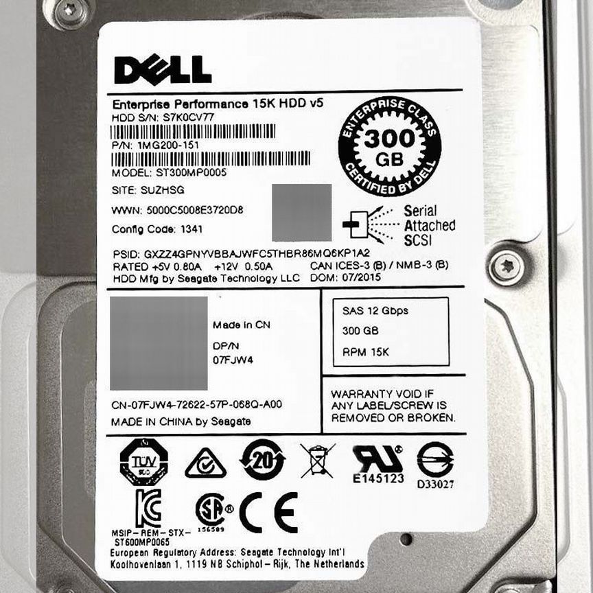 [7FJW4] Жесткий Диск Dell 300gb Sas 2.5 7fjw4