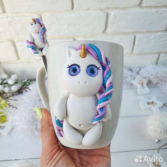 Кружка с единорогом. Ручная работа
