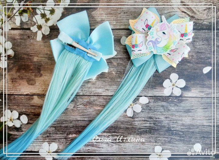 Набор бантиков с единорожками