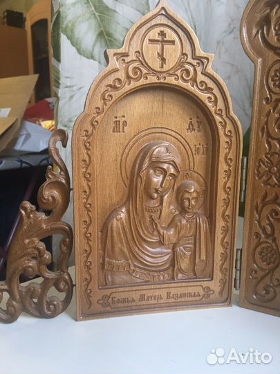 Православная освященная Икона Триптих