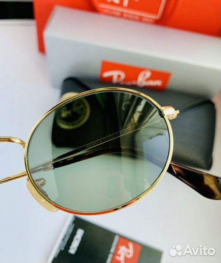 Очки ray ban oval зеленые