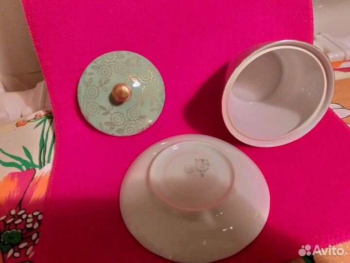 Сахарница с блюдцем Чехословакия