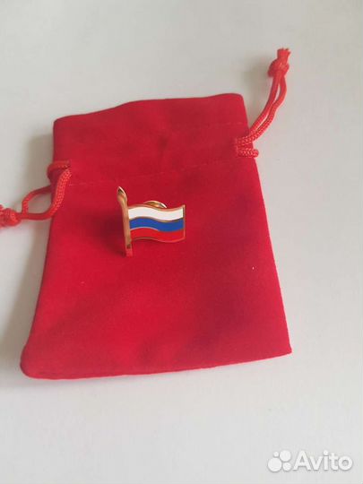 Флаг России значок золото