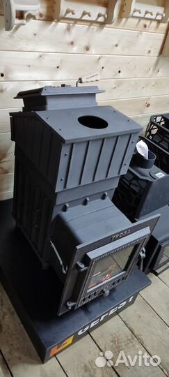 Чугунная печь с закрытой каменкой Гроза 18 (М)