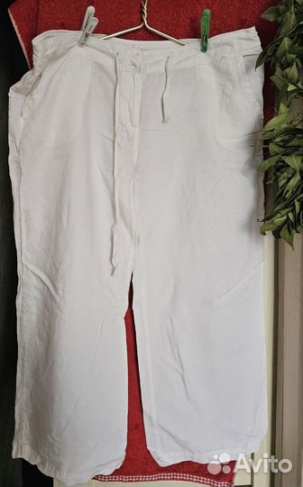 Брюки кюлоты женские, лён 56-58