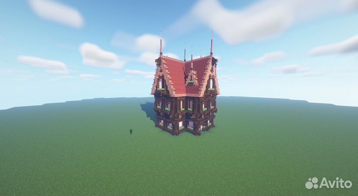 Большой красивый особняк в Minecraft