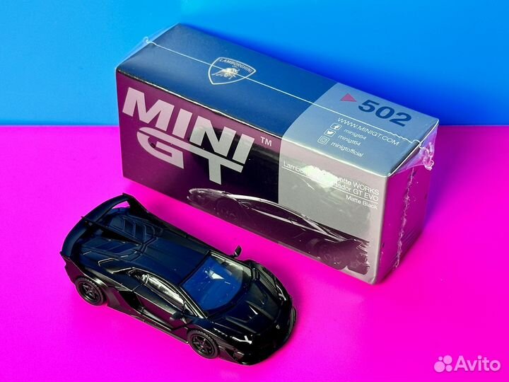 Mini GT 502 Lamborghini Aventador EVO Matte Black