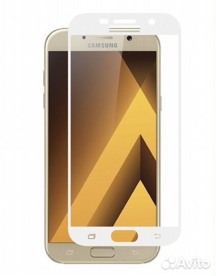 3D Защитное стекло samsung A3 (2017) белая рамка