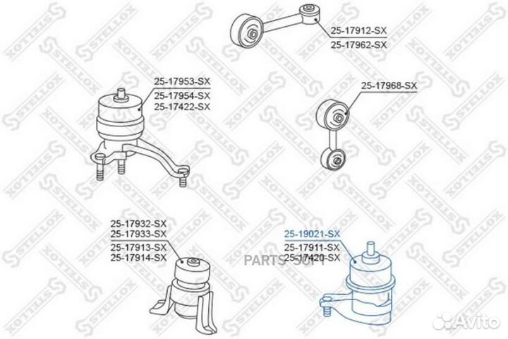 Stellox 2519021SX 25-19021-SX опора двигателя лева