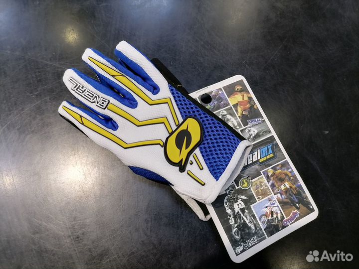 Перчатки Детские oneil MX White Yellow Blue
