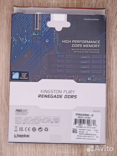 Kingston fury Renegade 2x16гб DDR5 6400 CL32