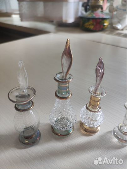Винтажные флакончики выдувное стекло