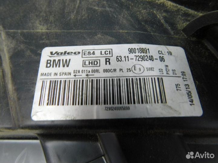 Фара правая BMW X1