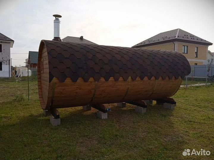 Готовая баня бочка 5 м