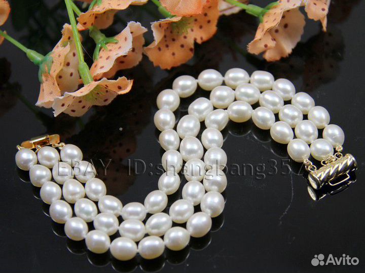 Браслеты 18,5см, 19см с жемчугом Б017