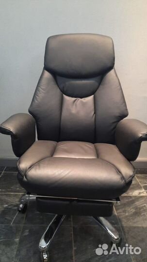 Кресло компьютерное офисное кожа натуральная