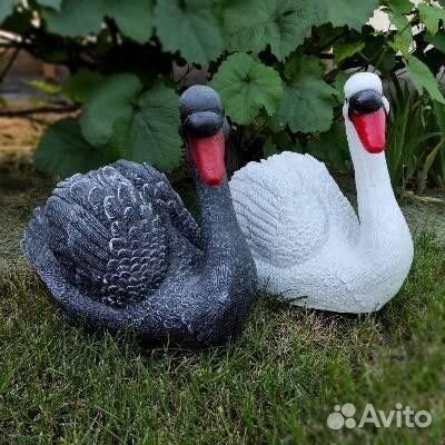 Садовые фигурки лебедь сова аист