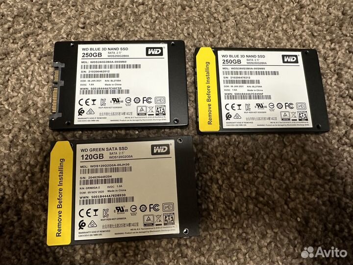 SSD WD Blue 3D nand 250 Гб