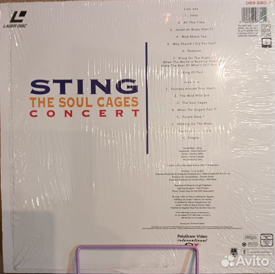 Laserdisc LD Sting The Soul Cages-Concert