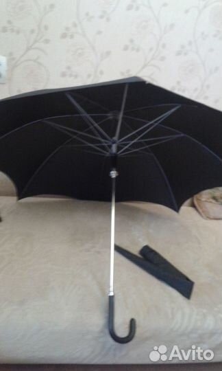 Зонт трость мужской черный