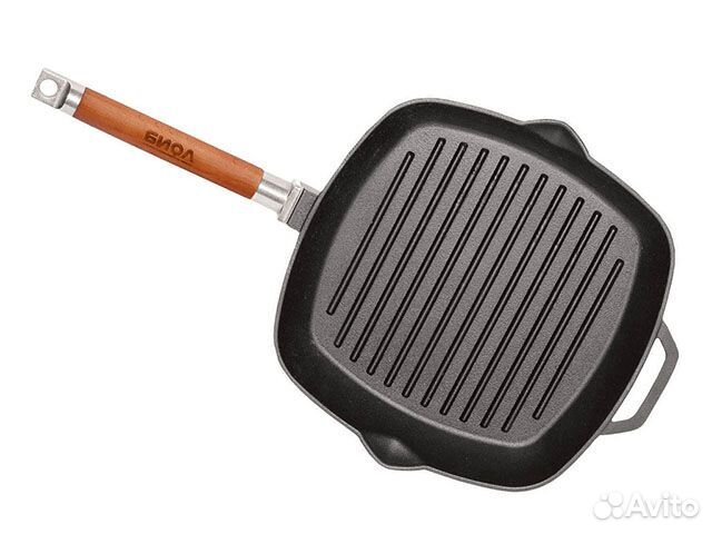 Сковорода-гриль чугунная со съемной ручкой с