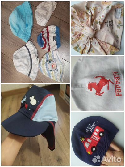 Шапки 13 штук, лето/зима варежки перчатки