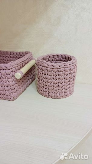 Корзина интерьерная вязаная ручная работа