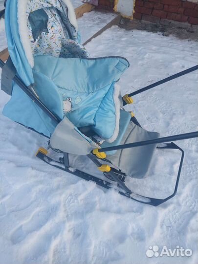 Детские санки с колесами бу