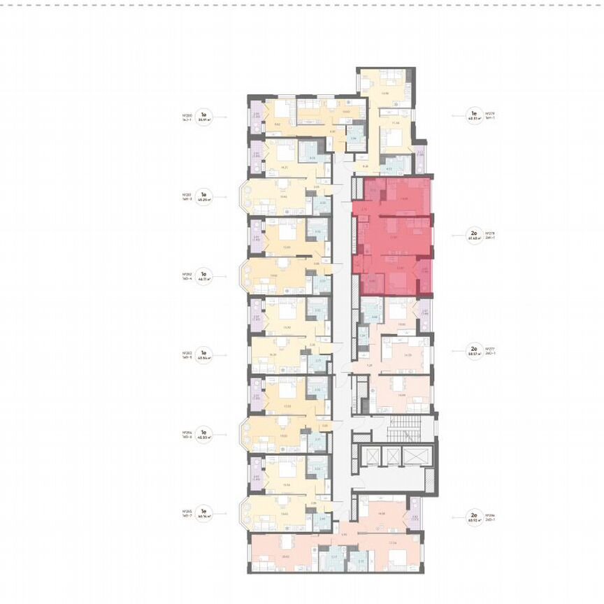 2-к. квартира, 61,5 м², 11/13 эт.