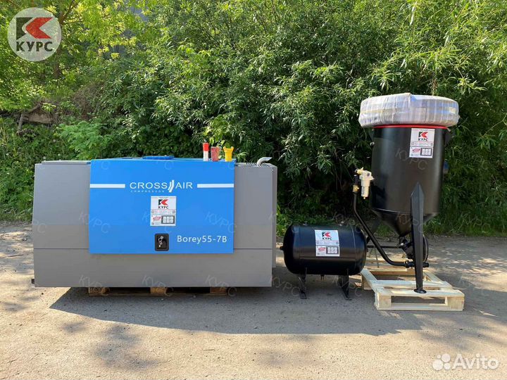 Готовый бизнес: пескоструй 200 л + диз. компрессор