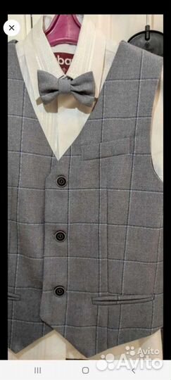 Школьный костюм для мальчика 122 серый