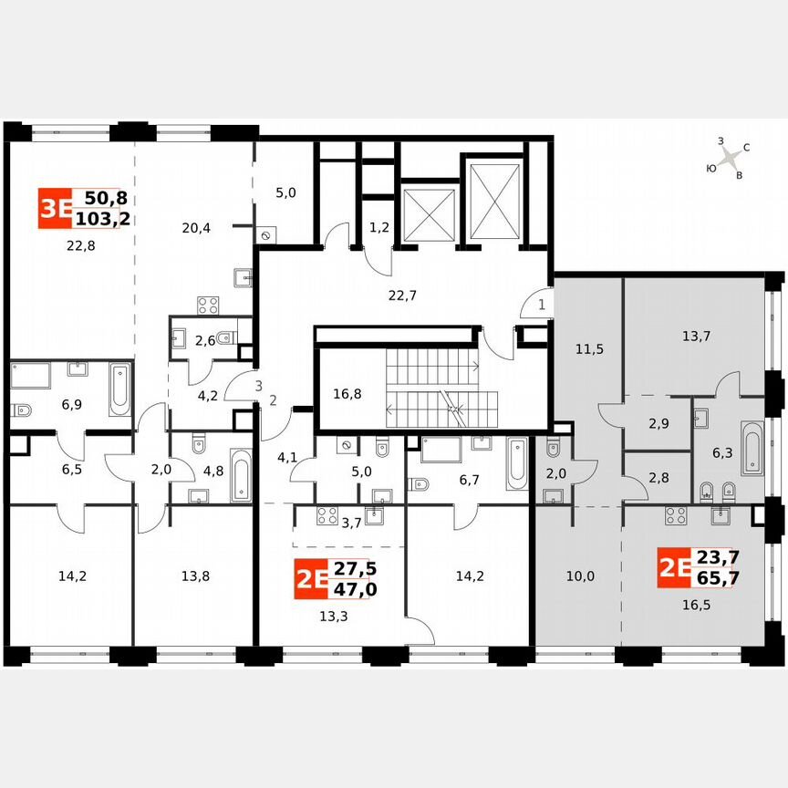 2-к. квартира, 67,8 м², 2/8 эт.