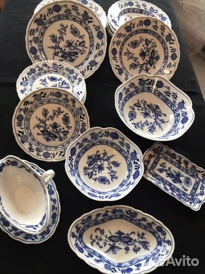 Oscar Schaller обеденный сервиз синий лук