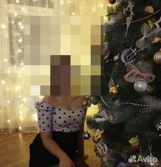 Топ с рукавами фонариками hm